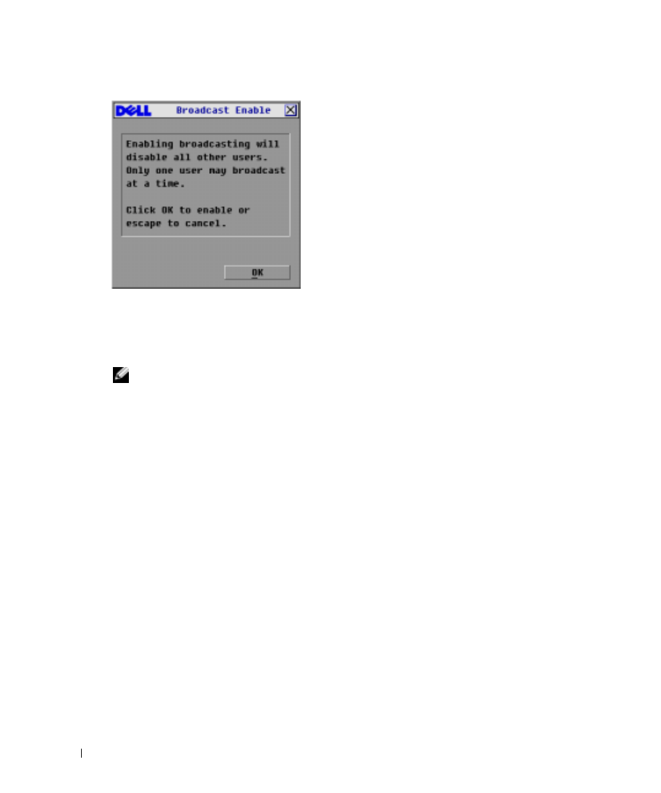 Figure 3-21, Broadcast enable dialog box | Dell Console Switch User Manual | Page 44 / 58
