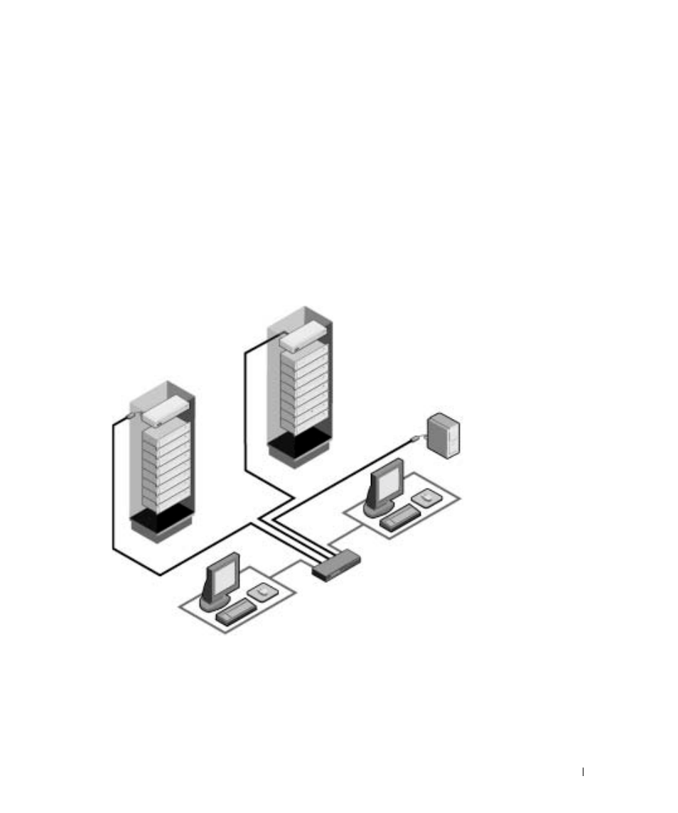 Flash upgradable, Tiering expansion, Safety precautions | Figure 1-2, Example of a console switch configuration | Dell Console Switch User Manual | Page 9 / 58