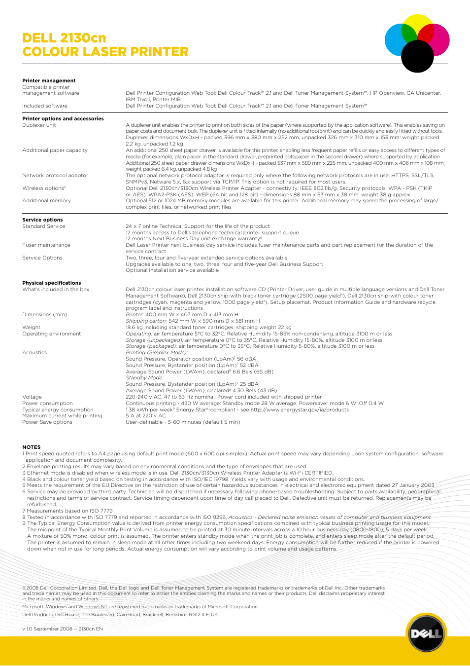 Dell 2130cn colour laser printer | Dell 2130cn User Manual | Page 4 / 4