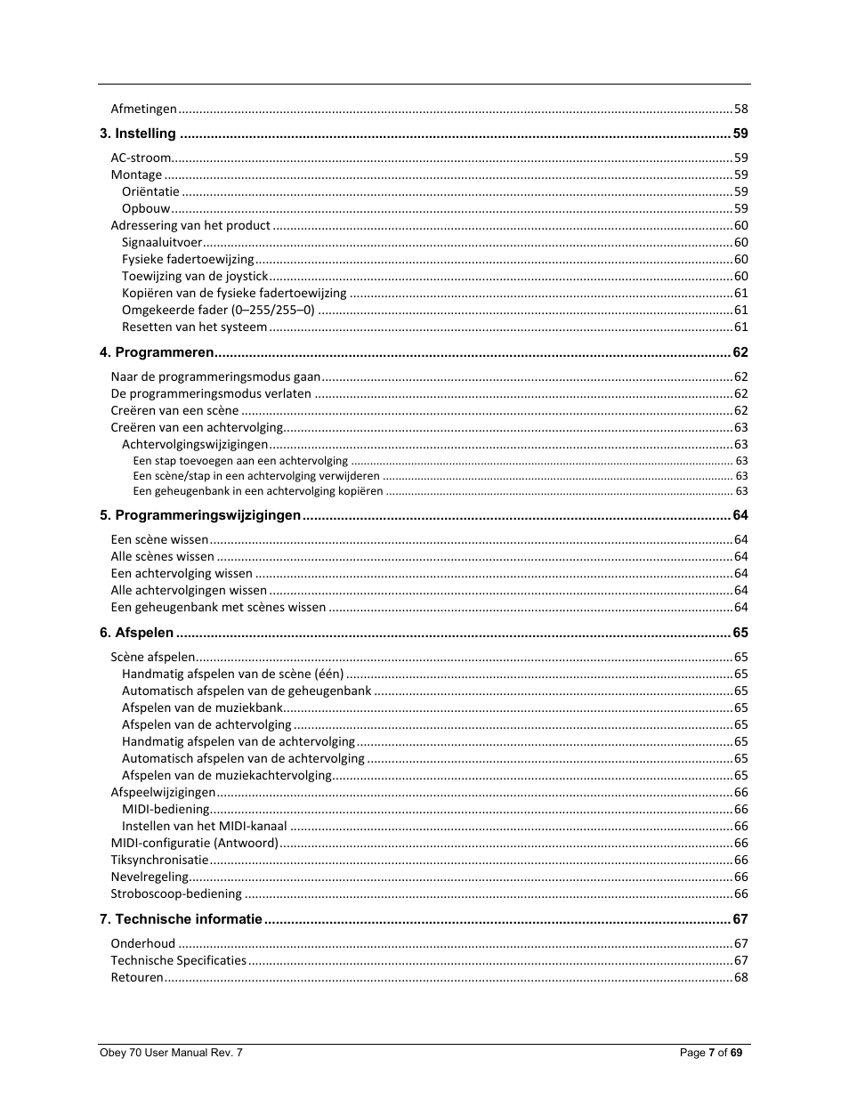 CHAUVET DJ Obey 70 Universal DMX-512 Controller User Manual | Page 7 / 69