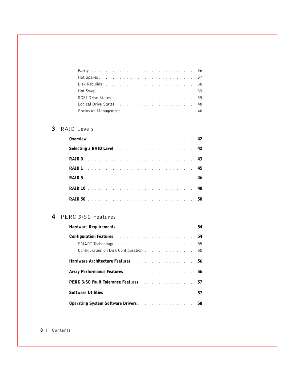 3 raid levels, 4 perc 3/sc features | Dell 3 User Manual | Page 10 / 254