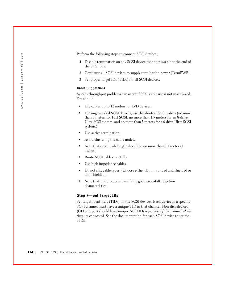 Step 7—set target ids | Dell 3 User Manual | Page 116 / 254