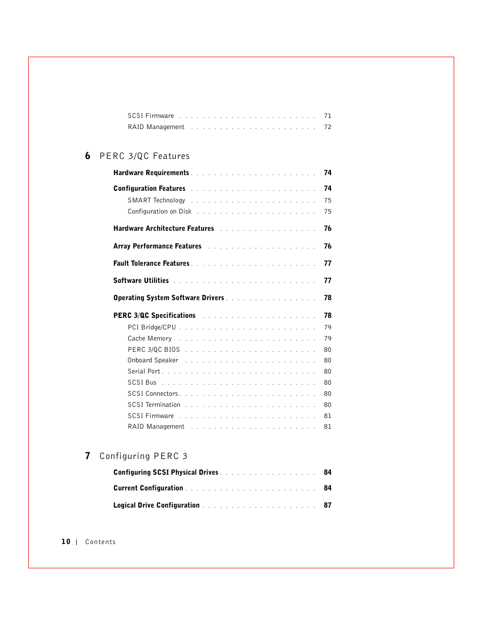 6 perc 3/qc features, 7 configuring perc 3 | Dell 3 User Manual | Page 12 / 254