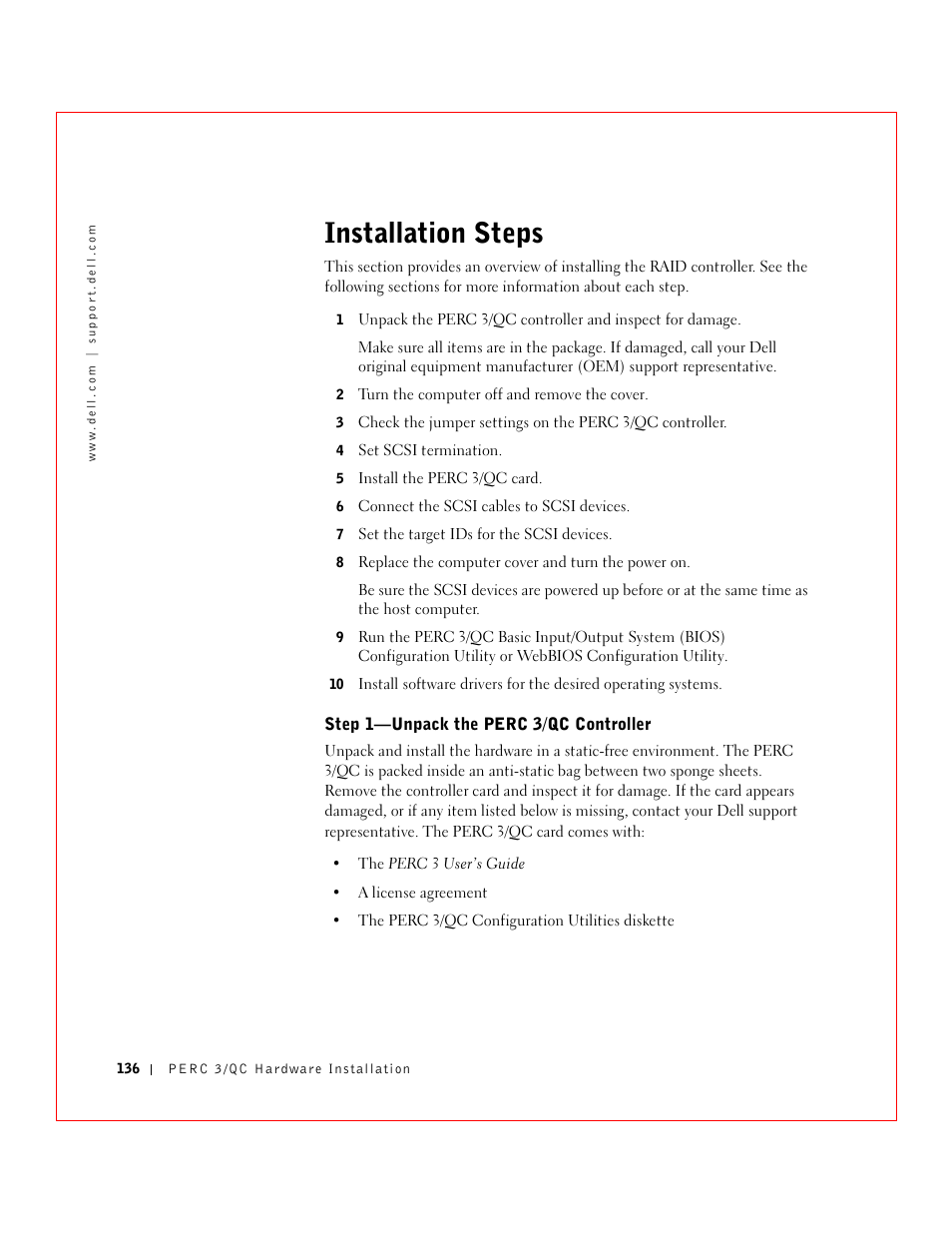 Installation steps | Dell 3 User Manual | Page 138 / 254