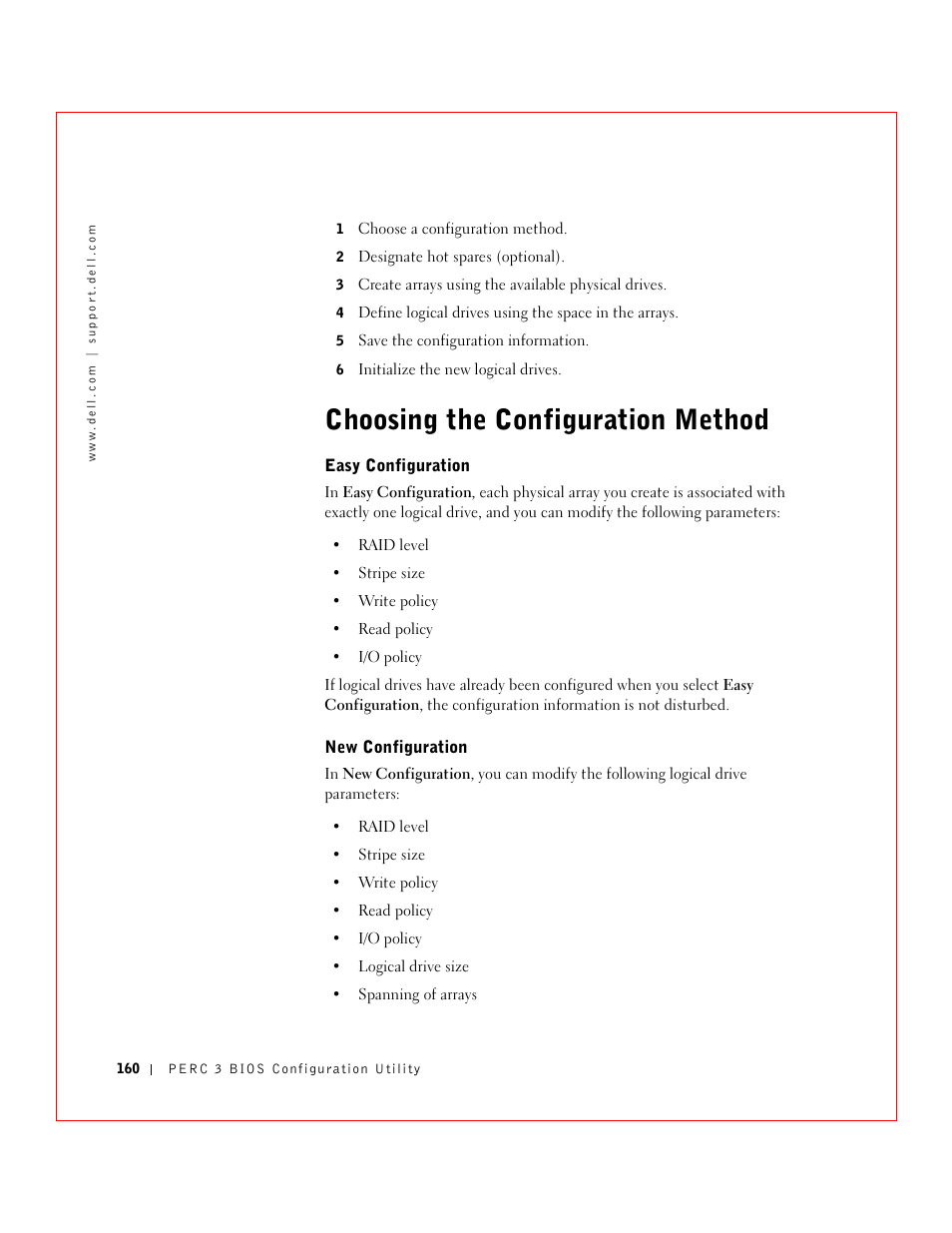 Choosing the configuration method | Dell 3 User Manual | Page 162 / 254