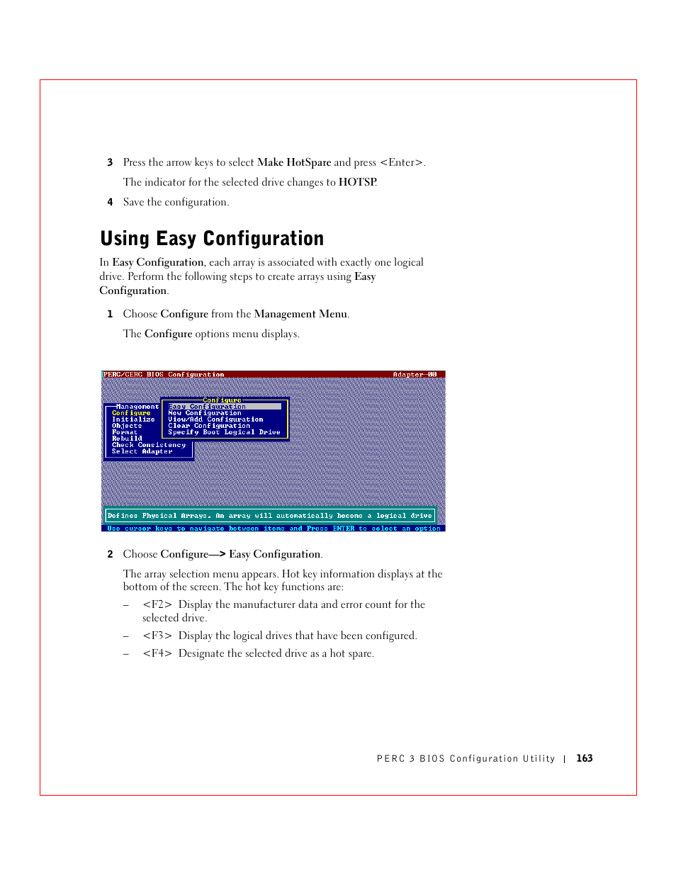 Using easy configuration | Dell 3 User Manual | Page 165 / 254