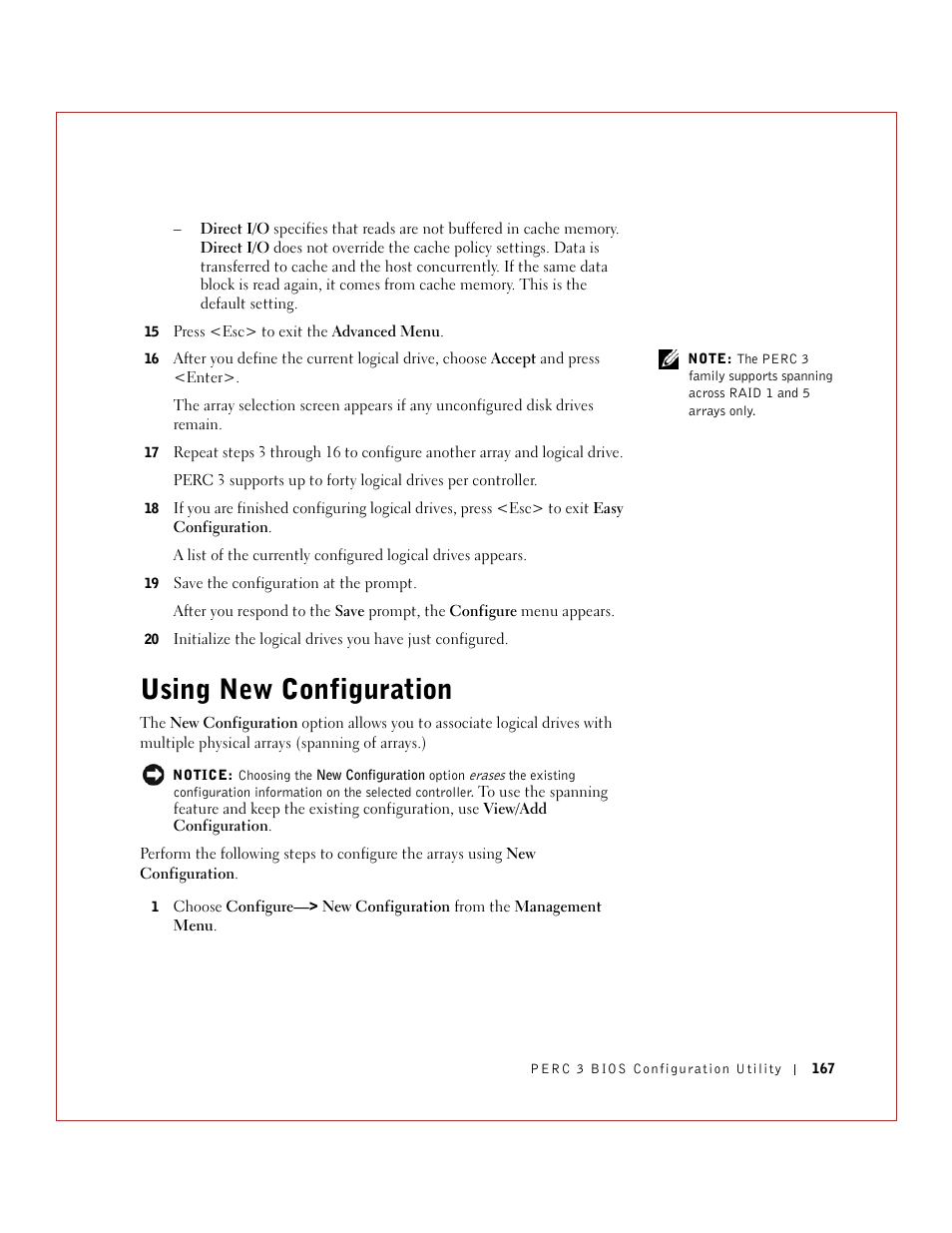 Using new configuration | Dell 3 User Manual | Page 169 / 254