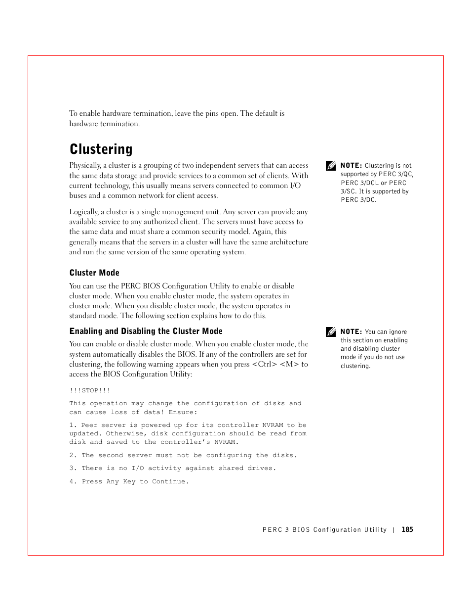 Clustering | Dell 3 User Manual | Page 187 / 254