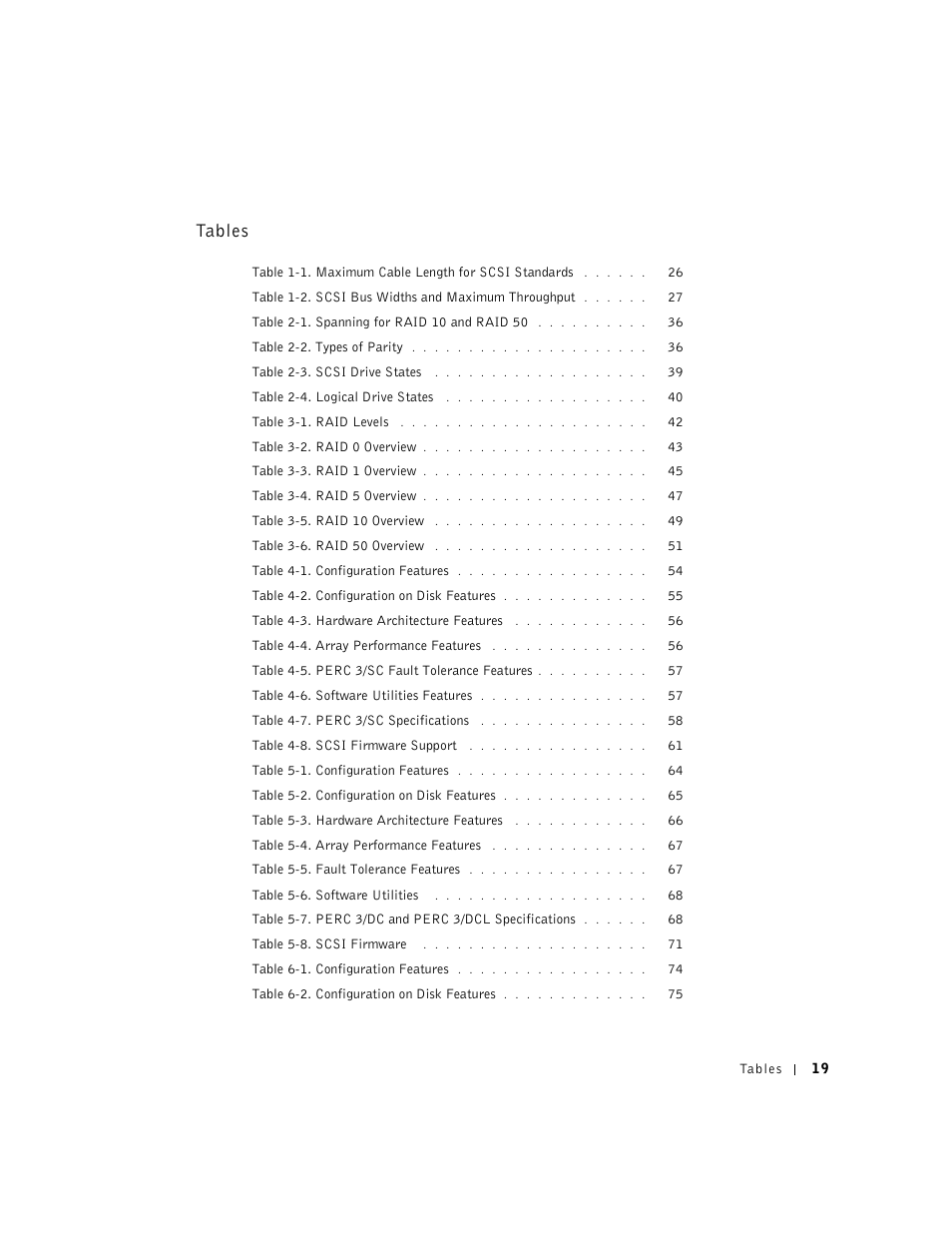 Tables | Dell 3 User Manual | Page 21 / 254