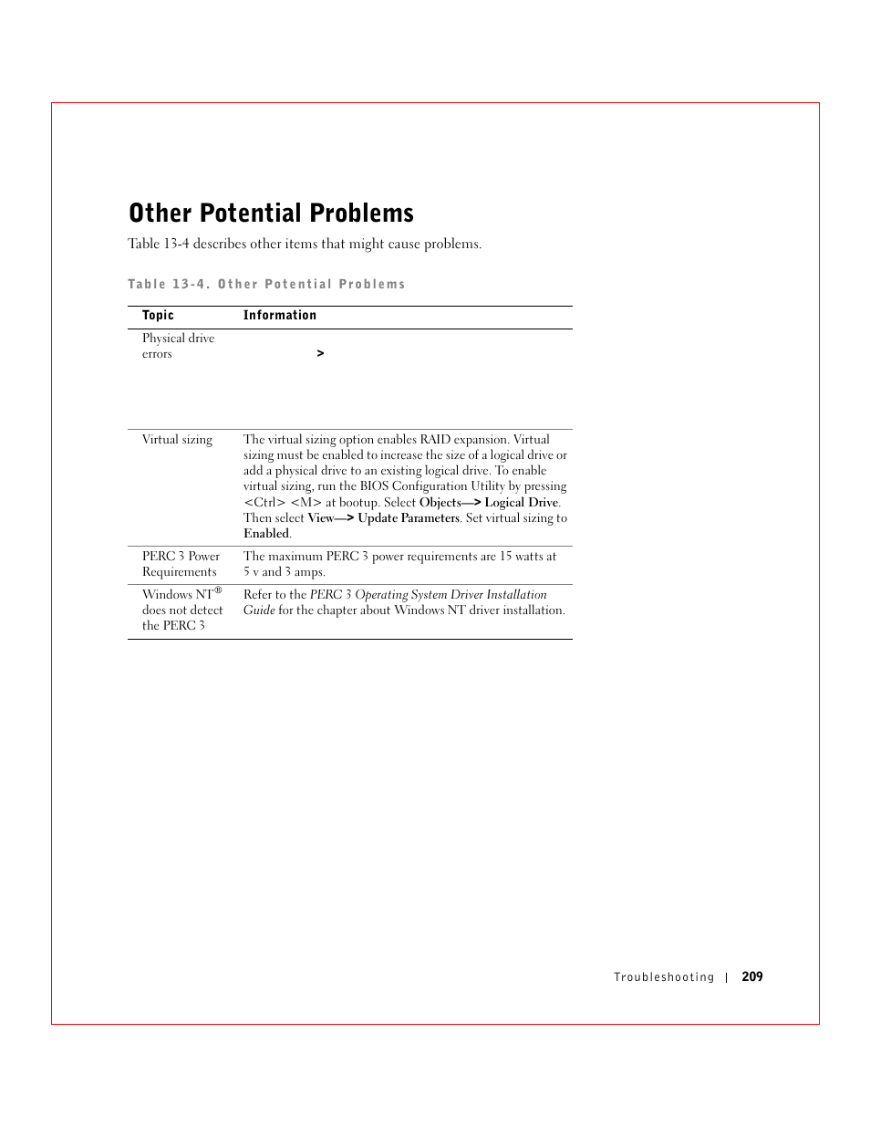 Other potential problems | Dell 3 User Manual | Page 211 / 254