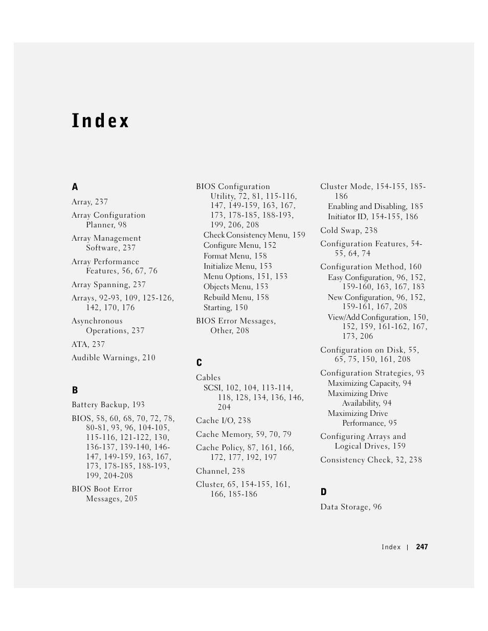 I n d ex | Dell 3 User Manual | Page 249 / 254