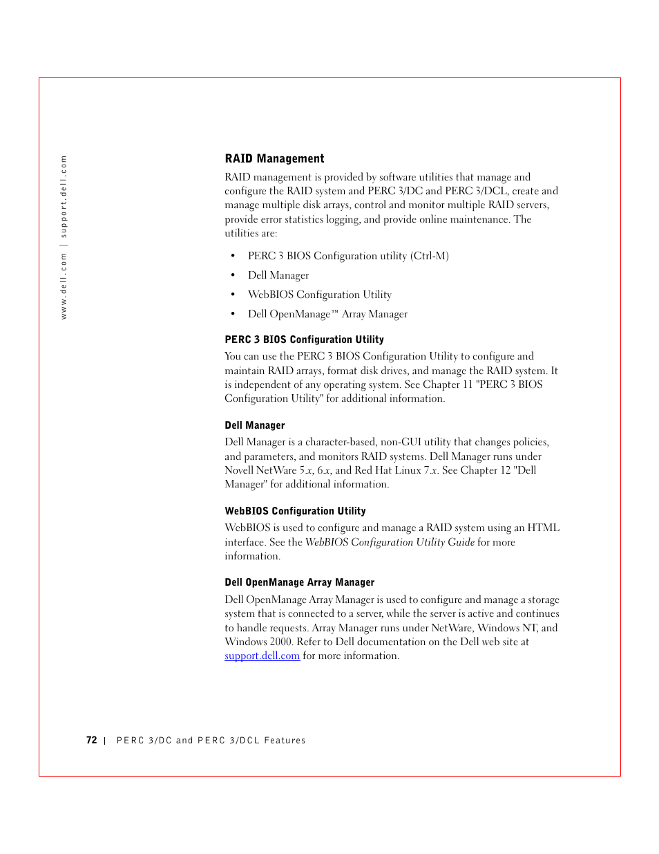 Raid management | Dell 3 User Manual | Page 74 / 254