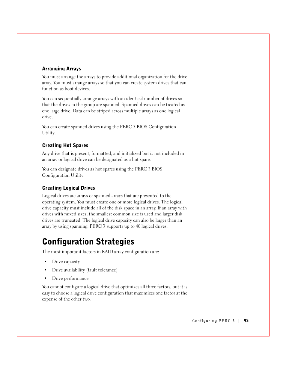 Configuration strategies | Dell 3 User Manual | Page 95 / 254