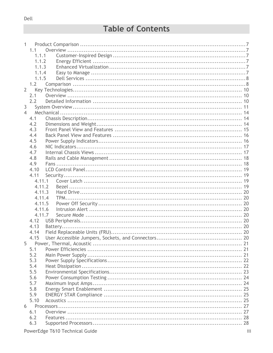 Dell PowerEdge T610 User Manual | Page 3 / 65