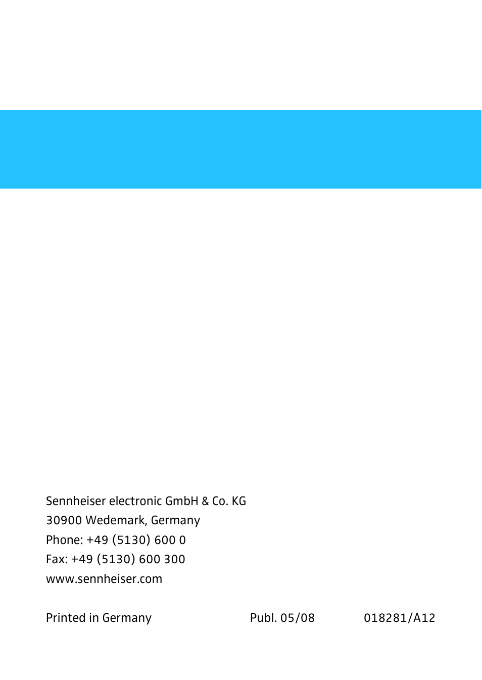 Sennheiser MKE 40 - Cardioid Lavalier Microphone with Hardwired 1/8" TRS Connector for EW Series Bodypack Transmitter User Manual | Page 20 / 20
