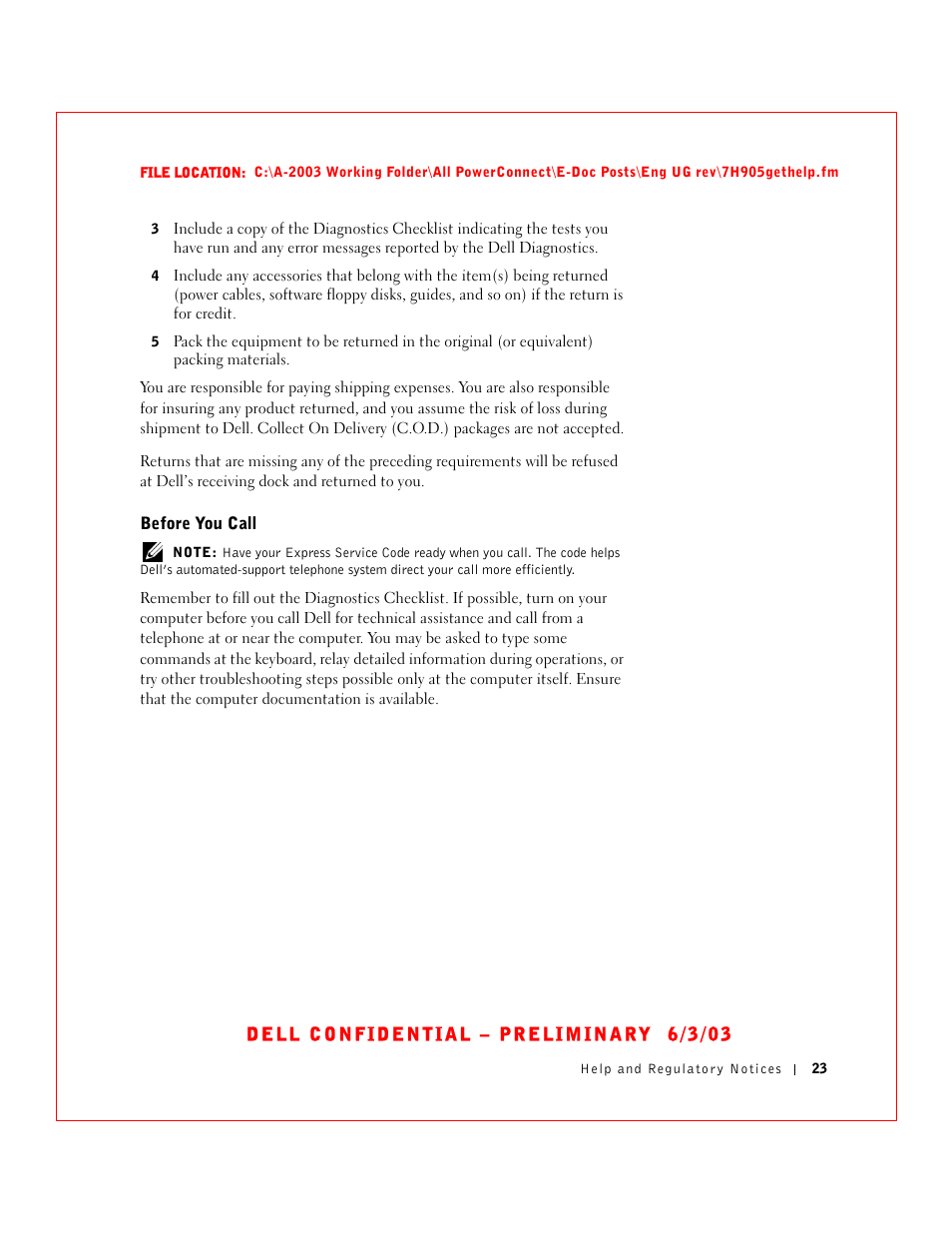 Before you call, Before you call" and then | Dell PowerConnect 2016 User Manual | Page 23 / 46