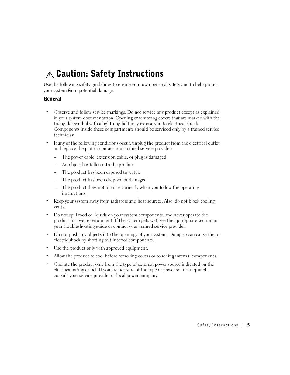 Caution: safety instructions, General, 1 caution: safety instructions | Dell PowerConnect 2016 User Manual | Page 5 / 46