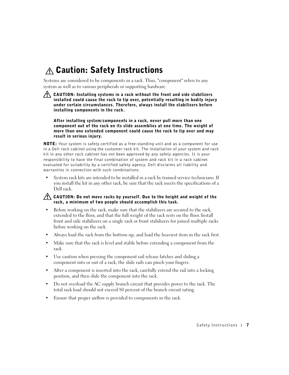 Caution: safety instructions | Dell PowerConnect 2016 User Manual | Page 7 / 46