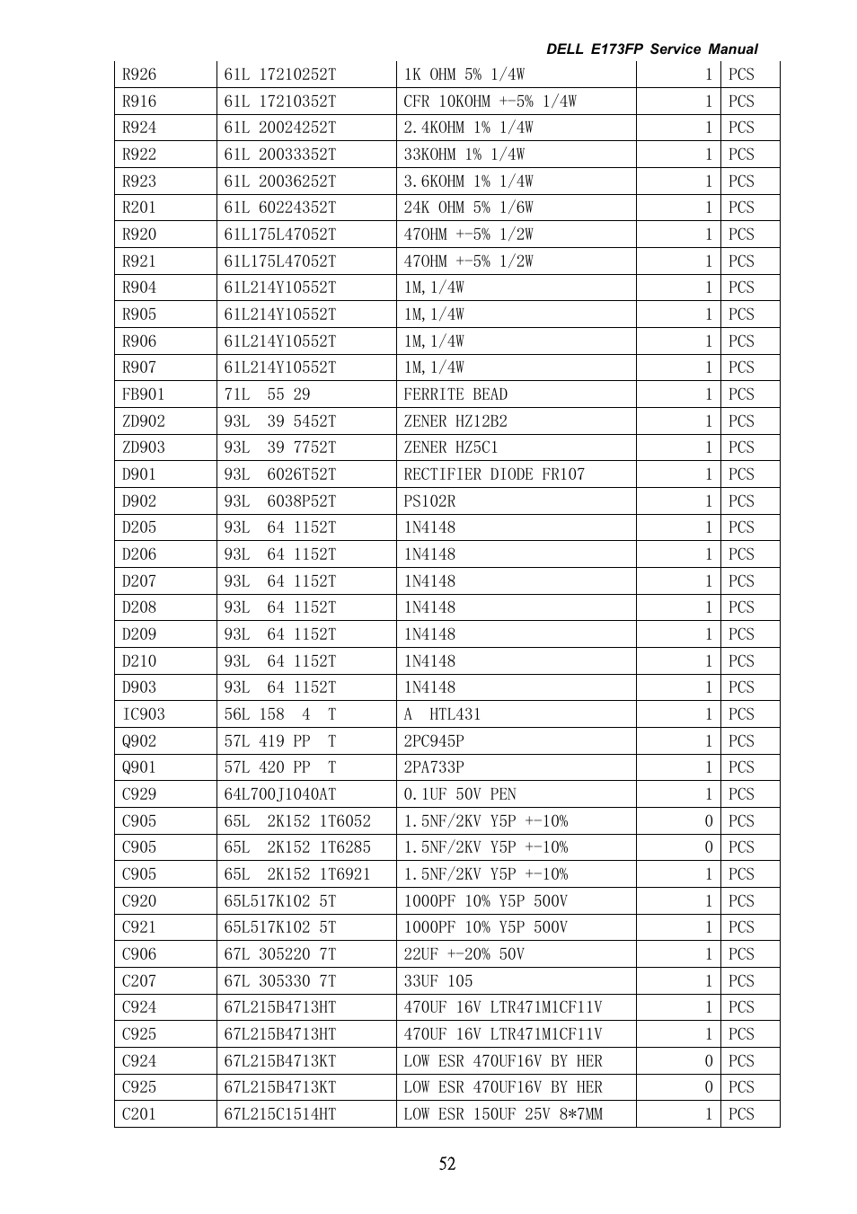 Dell E173FP User Manual | Page 52 / 56