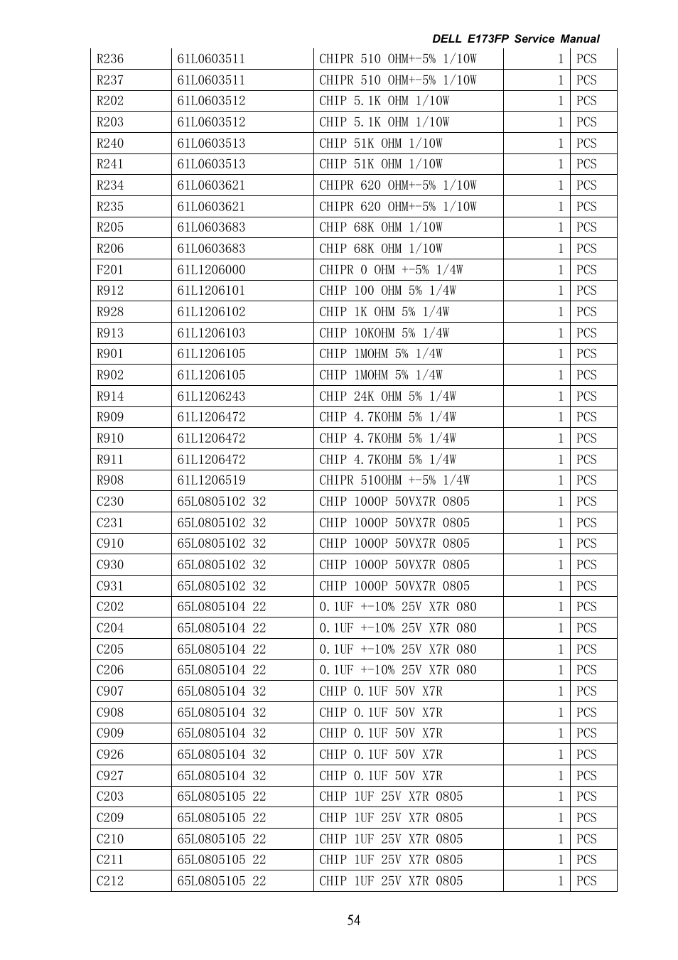 Dell E173FP User Manual | Page 54 / 56