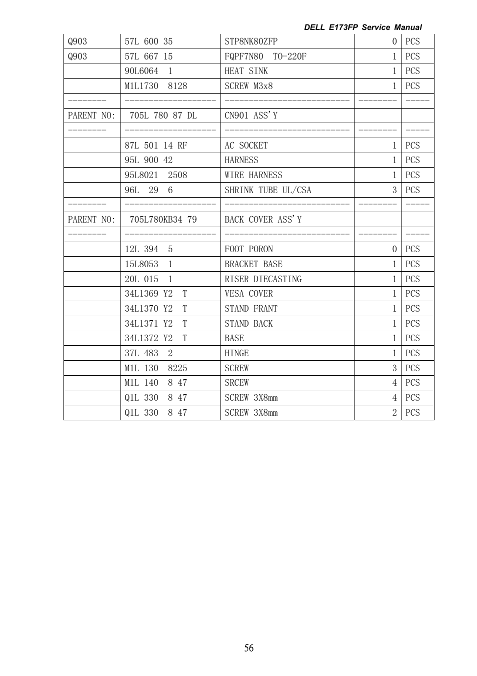 Dell E173FP User Manual | Page 56 / 56