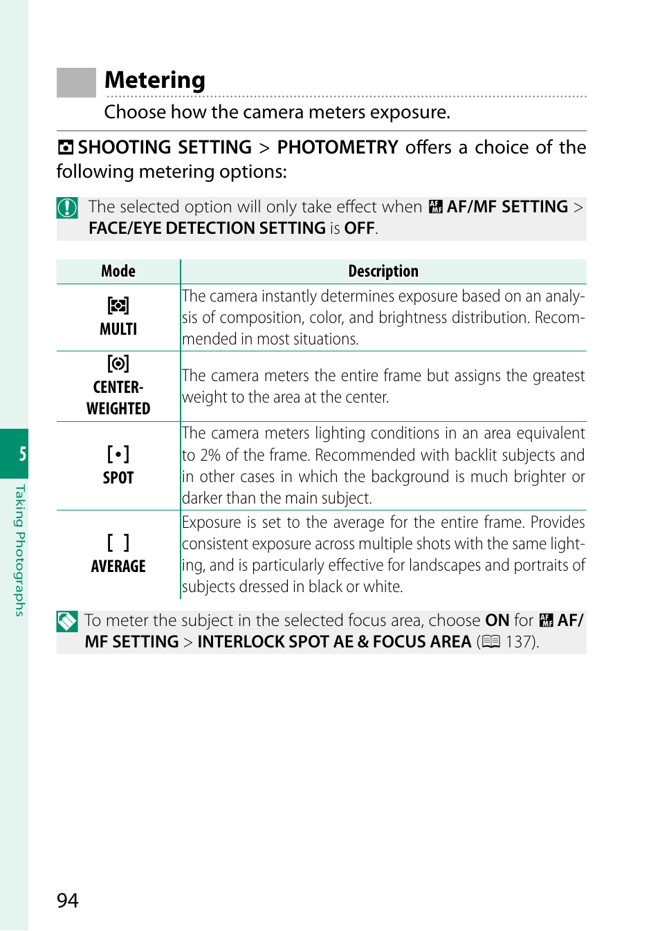 Metering, Ering | FujiFilm GFX 50S II Medium Format Mirrorless Camera with 35-70mm Lens Kit User Manual | Page 118 / 360