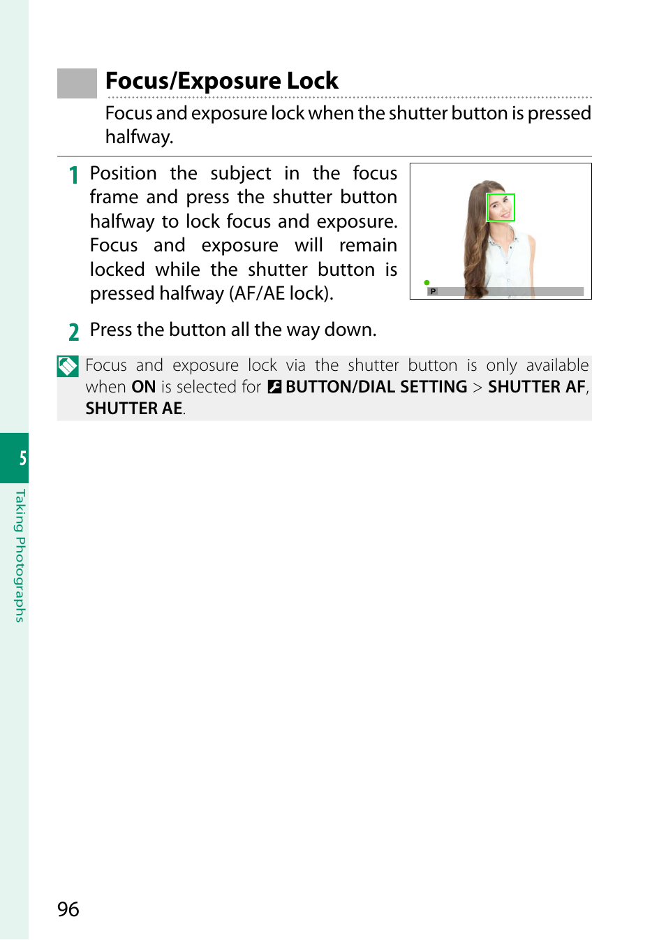 Focus/exposure lock | FujiFilm GFX 50S II Medium Format Mirrorless Camera with 35-70mm Lens Kit User Manual | Page 120 / 360