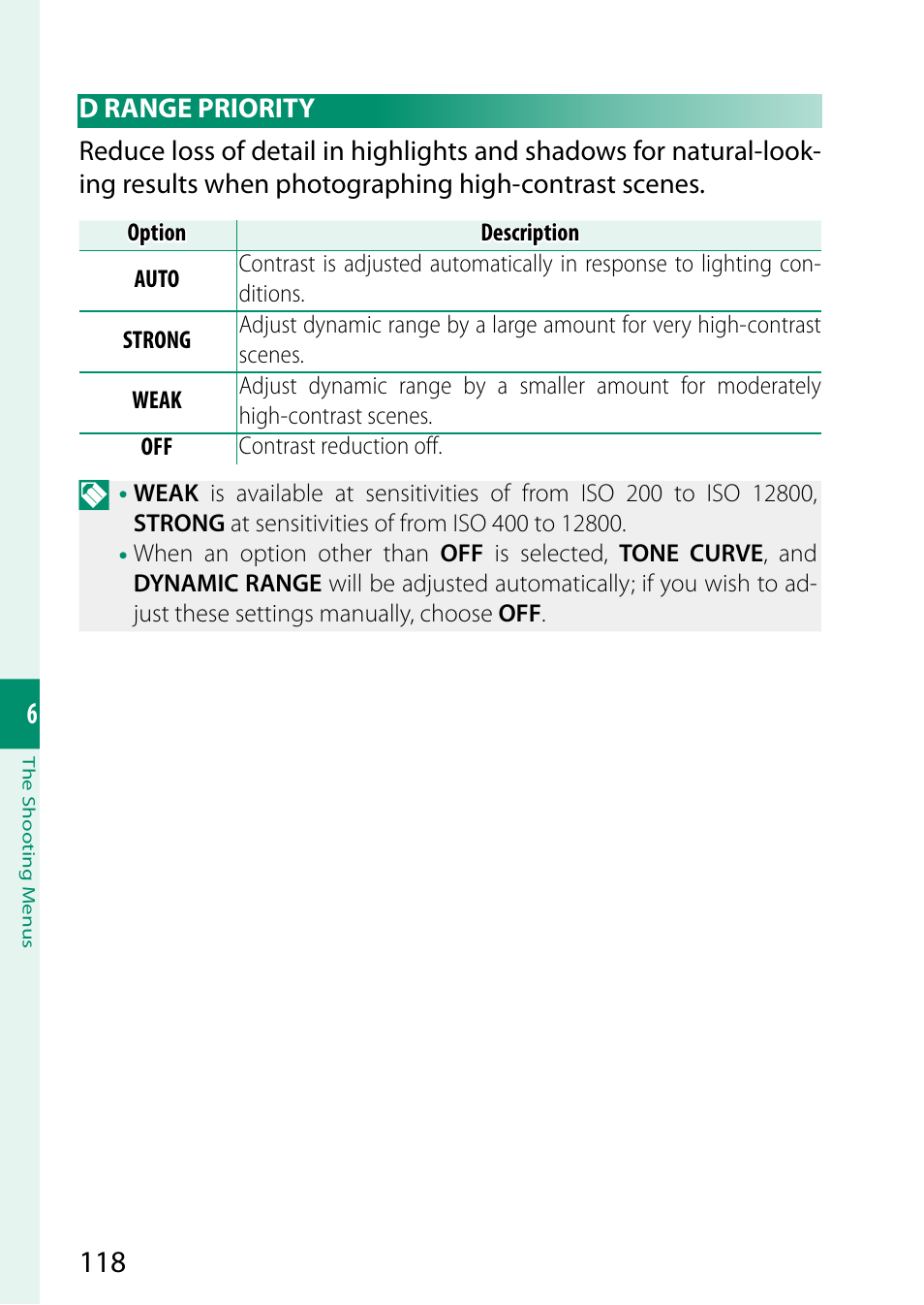 D range priority | FujiFilm GFX 50S II Medium Format Mirrorless Camera with 35-70mm Lens Kit User Manual | Page 142 / 360