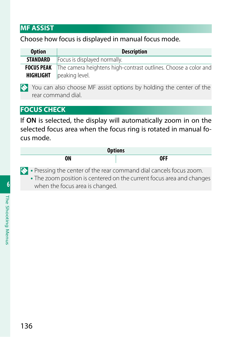 Mf assist, Focus check, Mf assist focus check | FujiFilm GFX 50S II Medium Format Mirrorless Camera with 35-70mm Lens Kit User Manual | Page 160 / 360