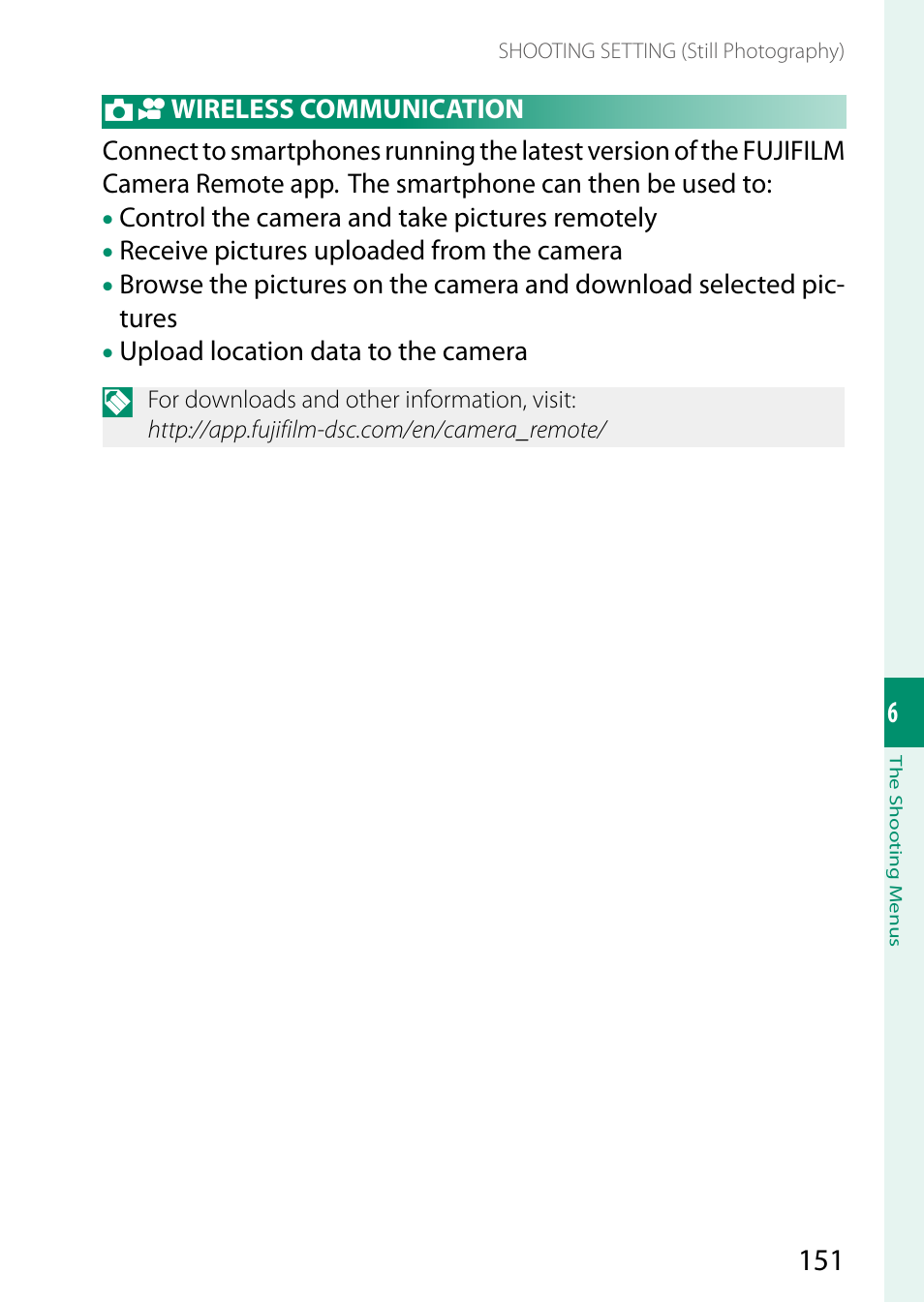 Wireless communication | FujiFilm GFX 50S II Medium Format Mirrorless Camera with 35-70mm Lens Kit User Manual | Page 175 / 360