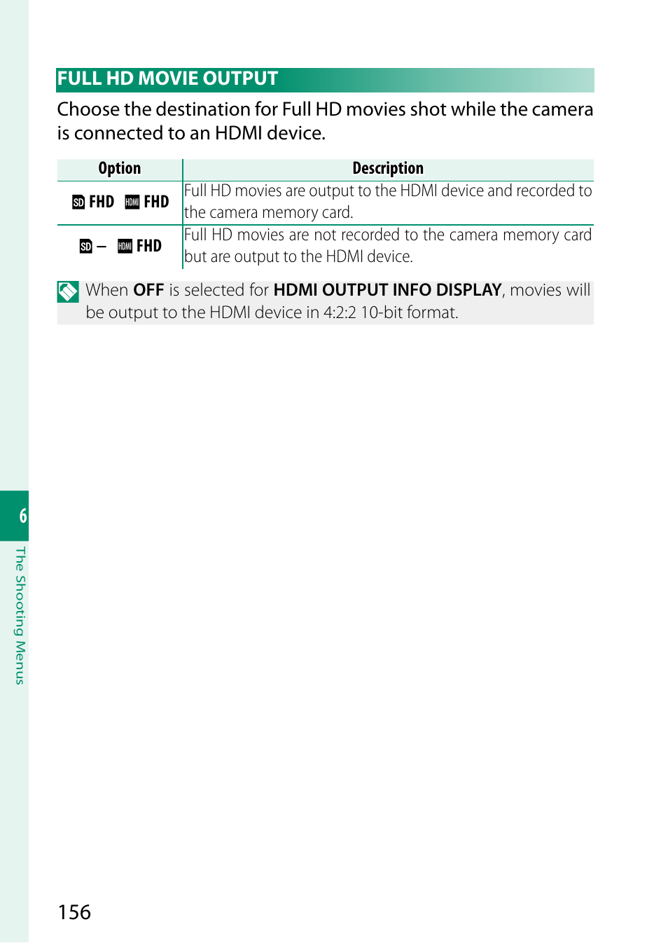 Full hd movie output | FujiFilm GFX 50S II Medium Format Mirrorless Camera with 35-70mm Lens Kit User Manual | Page 180 / 360