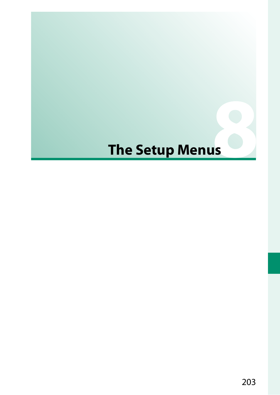 The setup menus | FujiFilm GFX 50S II Medium Format Mirrorless Camera with 35-70mm Lens Kit User Manual | Page 227 / 360