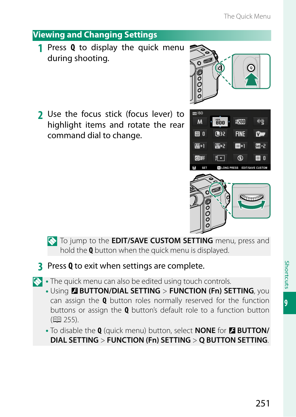 Viewing and changing settings | FujiFilm GFX 50S II Medium Format Mirrorless Camera with 35-70mm Lens Kit User Manual | Page 275 / 360