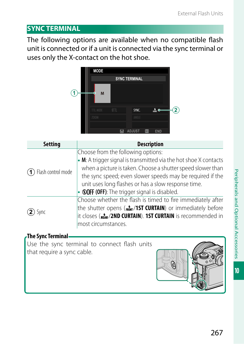 Sync terminal | FujiFilm GFX 50S II Medium Format Mirrorless Camera with 35-70mm Lens Kit User Manual | Page 291 / 360