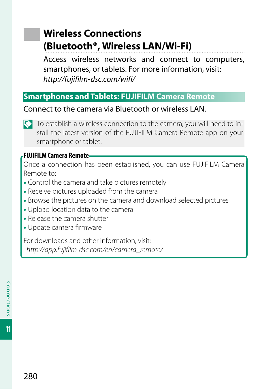 Smartphones and tablets: fujifilm camera remote | FujiFilm GFX 50S II Medium Format Mirrorless Camera with 35-70mm Lens Kit User Manual | Page 304 / 360