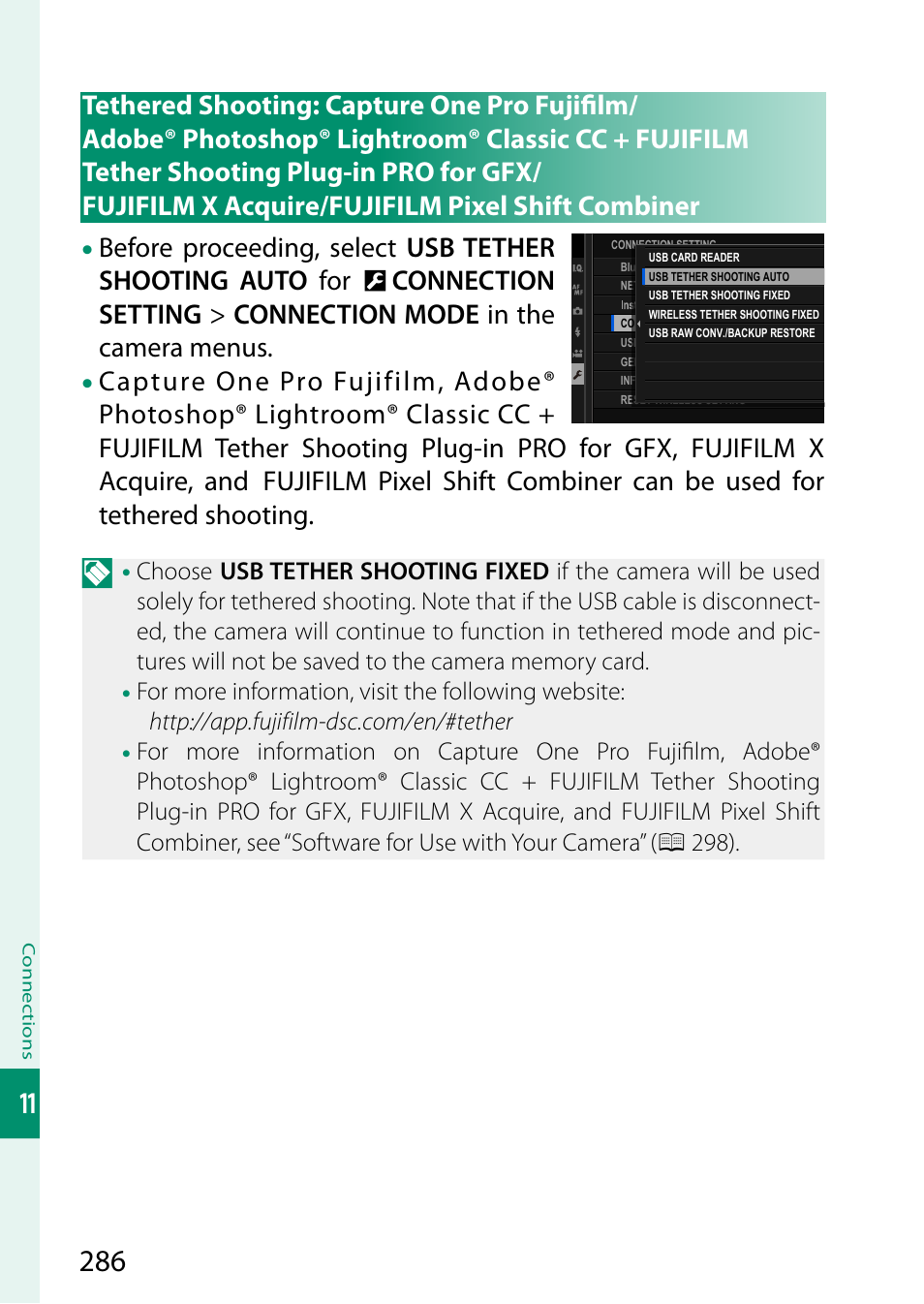 Tethered shooting: capture one pro | FujiFilm GFX 50S II Medium Format Mirrorless Camera with 35-70mm Lens Kit User Manual | Page 310 / 360