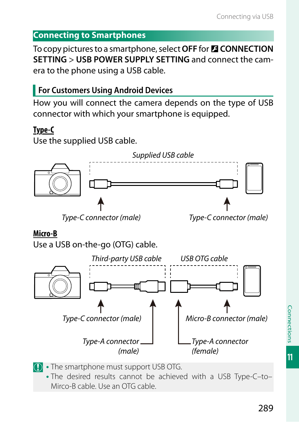 Connecting to smartphones | FujiFilm GFX 50S II Medium Format Mirrorless Camera with 35-70mm Lens Kit User Manual | Page 313 / 360