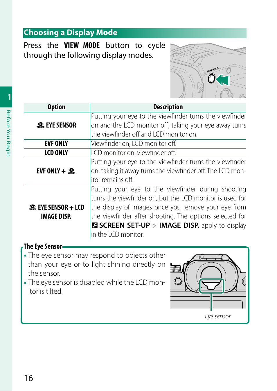 Choosing a display mode | FujiFilm GFX 50S II Medium Format Mirrorless Camera with 35-70mm Lens Kit User Manual | Page 40 / 360