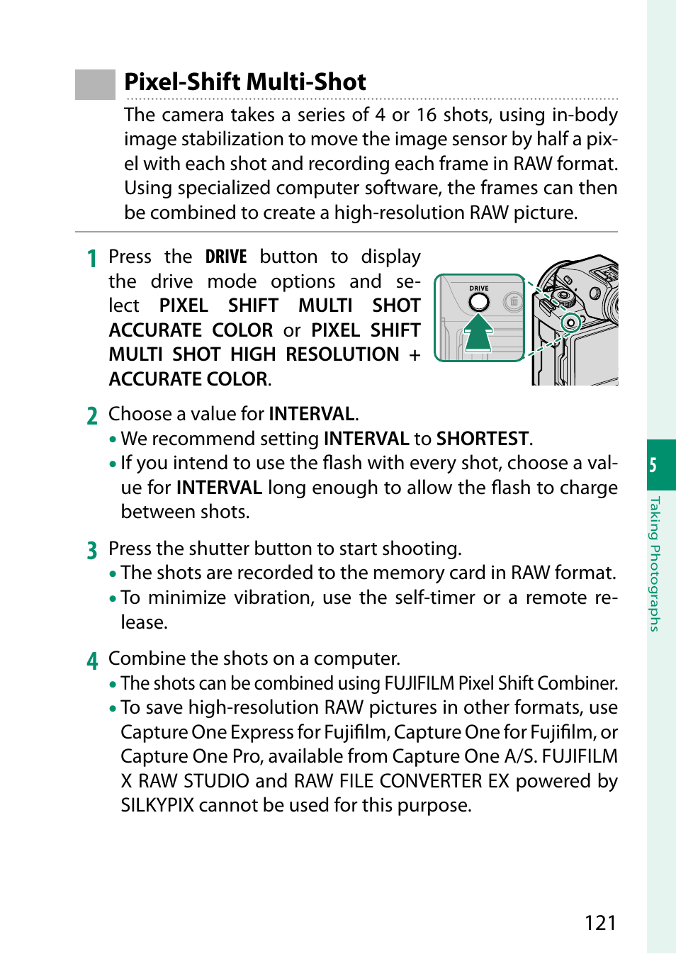 Pixel-shift multi-shot | FujiFilm GFX100 II Medium Format Mirrorless Camera User Manual | Page 149 / 500