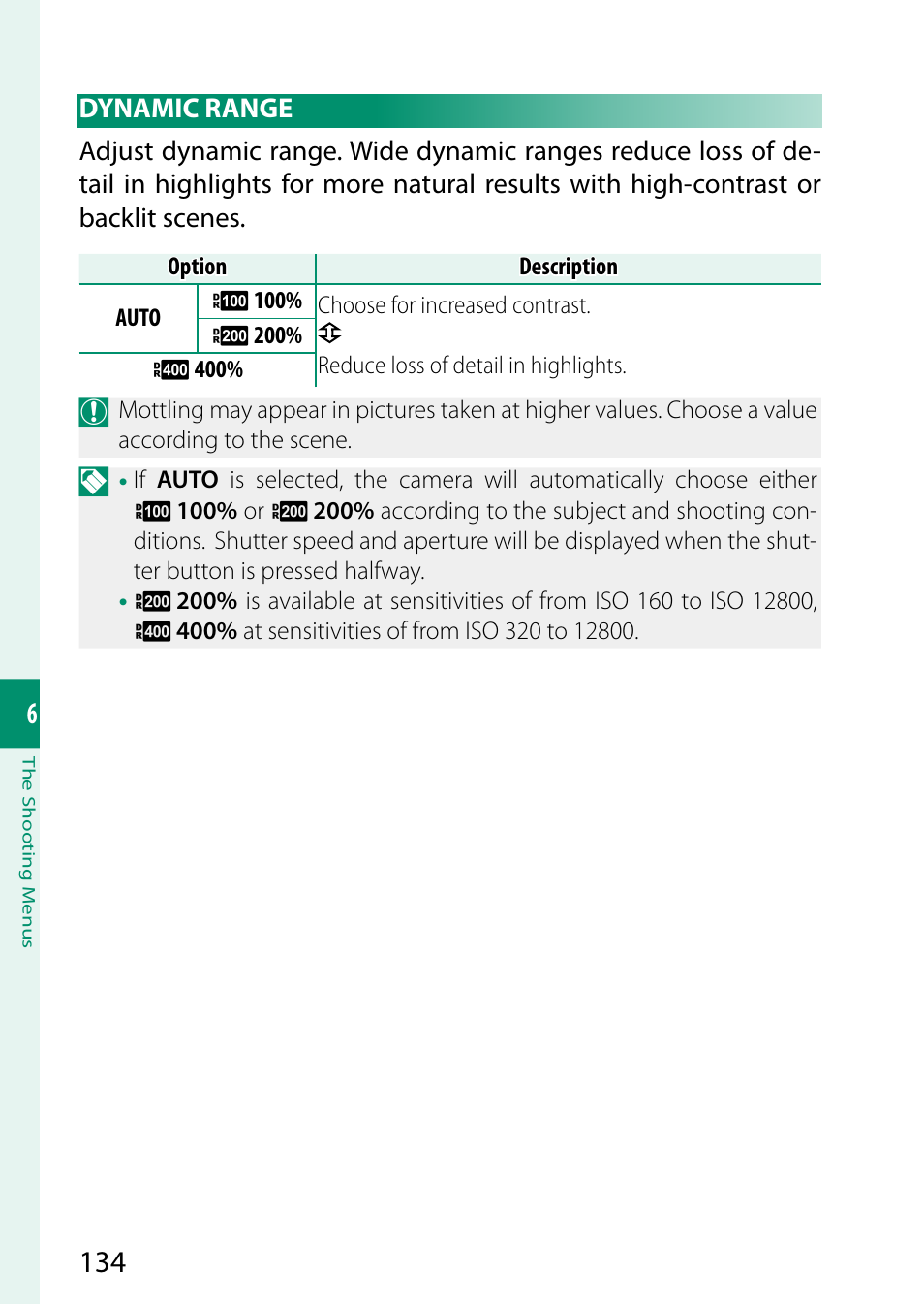 Dynamic range | FujiFilm GFX100 II Medium Format Mirrorless Camera User Manual | Page 162 / 500