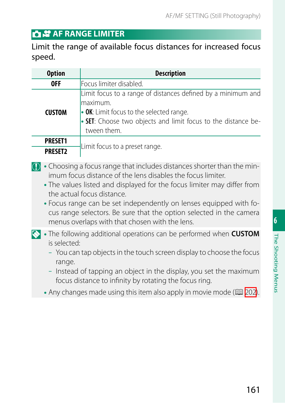 Af range limiter | FujiFilm GFX100 II Medium Format Mirrorless Camera User Manual | Page 189 / 500