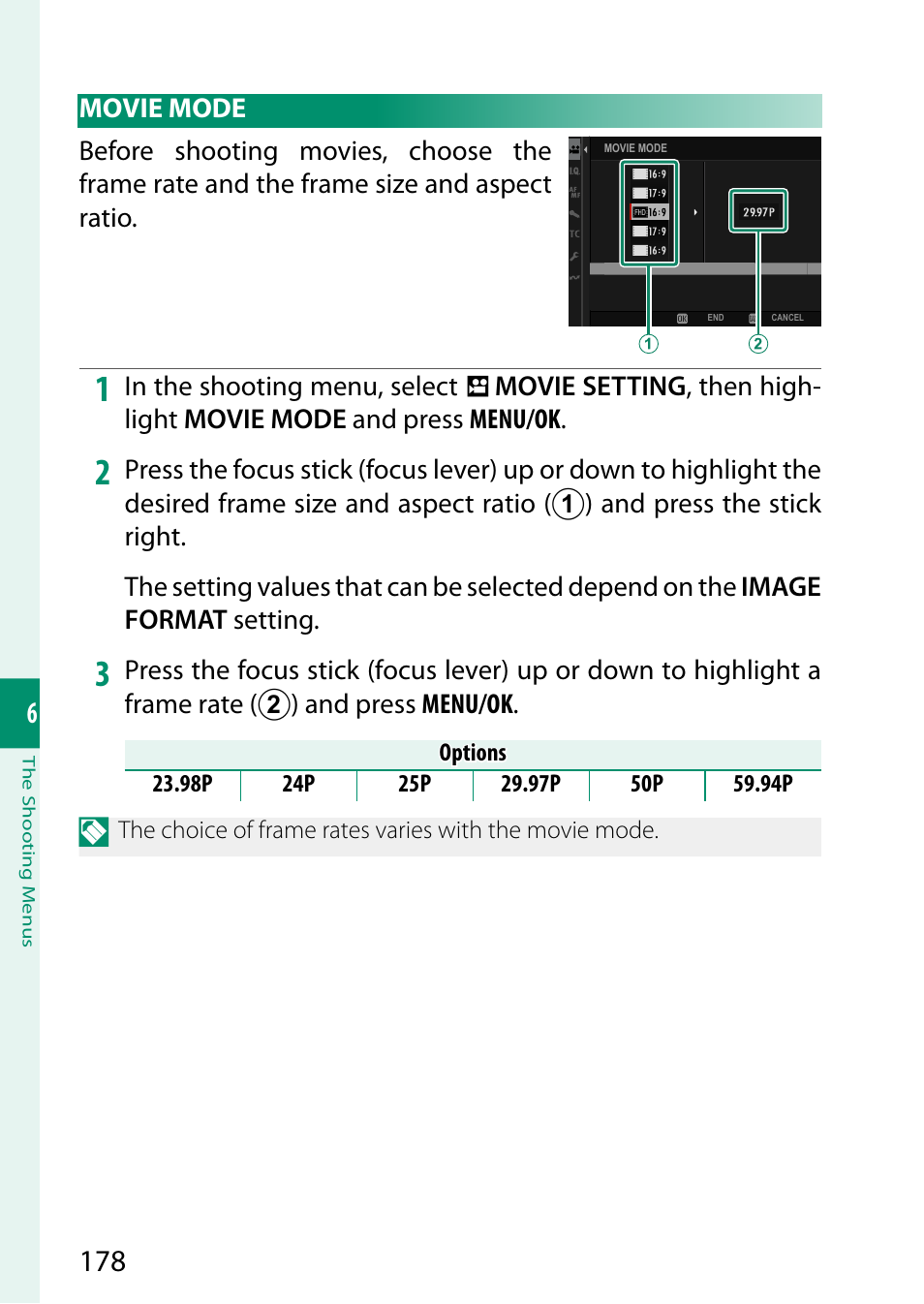 Movie mode | FujiFilm GFX100 II Medium Format Mirrorless Camera User Manual | Page 206 / 500