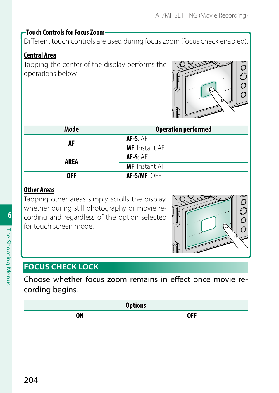 Focus check lock | FujiFilm GFX100 II Medium Format Mirrorless Camera User Manual | Page 232 / 500