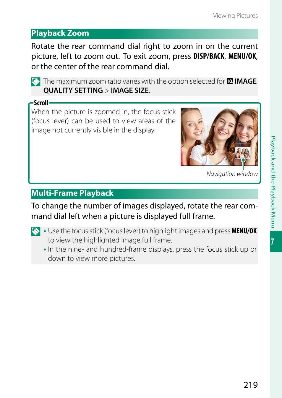 Playback zoom, Multi-frame playback, Playback zoom multi-frame playback | FujiFilm GFX100 II Medium Format Mirrorless Camera User Manual | Page 247 / 500