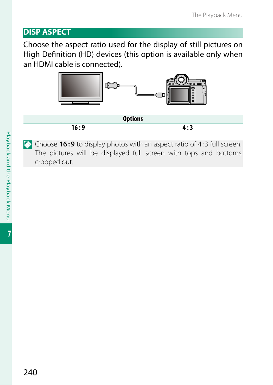 Disp aspect | FujiFilm GFX100 II Medium Format Mirrorless Camera User Manual | Page 268 / 500
