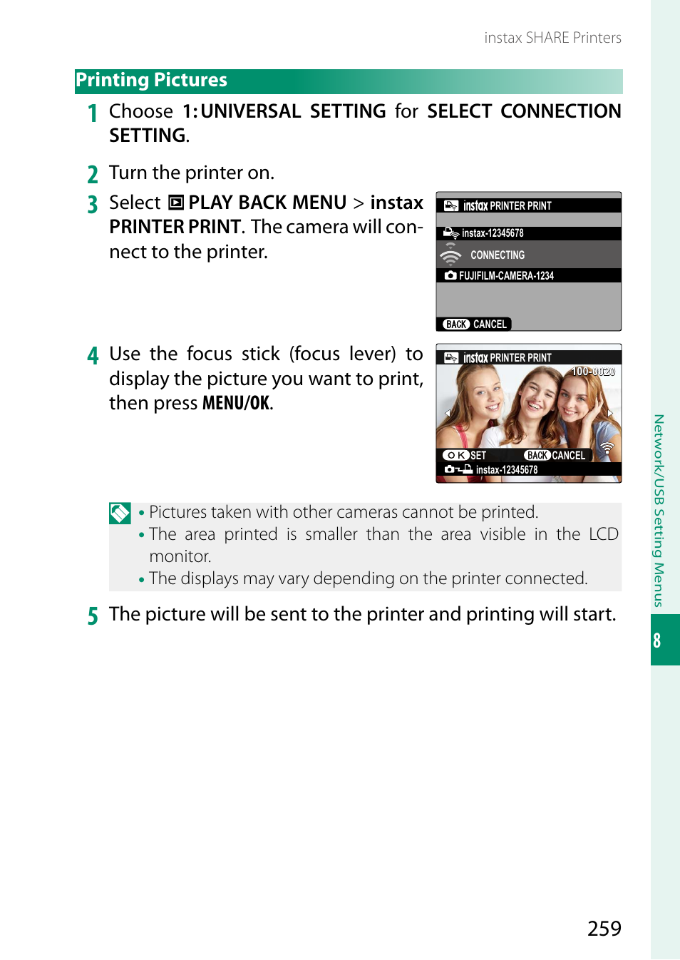 Printing pictures | FujiFilm GFX100 II Medium Format Mirrorless Camera User Manual | Page 287 / 500