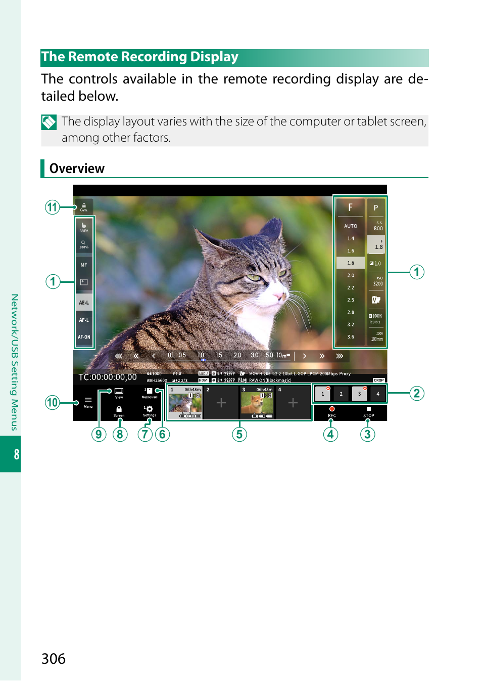 The remote recording display | FujiFilm GFX100 II Medium Format Mirrorless Camera User Manual | Page 334 / 500