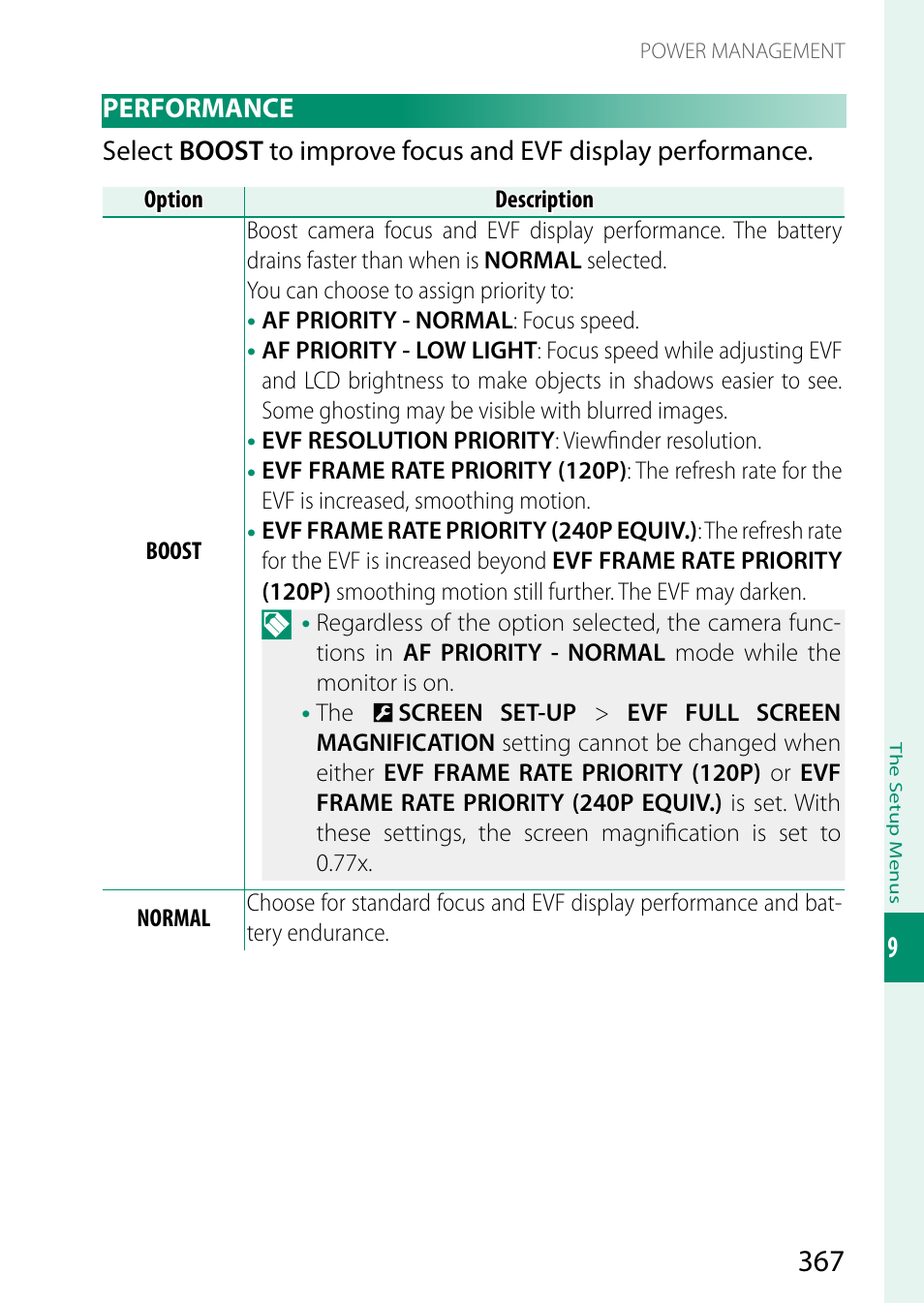 Performance | FujiFilm GFX100 II Medium Format Mirrorless Camera User Manual | Page 395 / 500