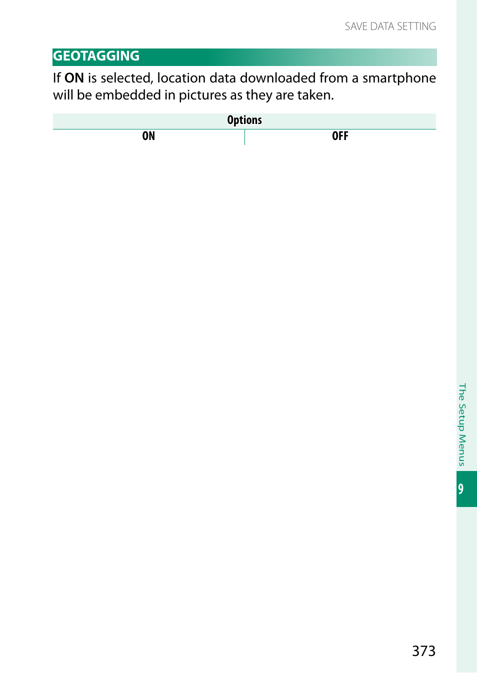 Geotagging | FujiFilm GFX100 II Medium Format Mirrorless Camera User Manual | Page 401 / 500
