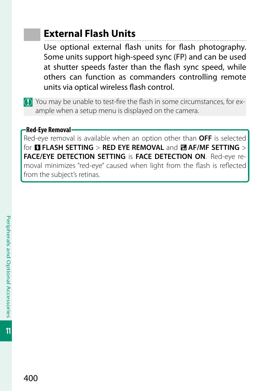 External flash units | FujiFilm GFX100 II Medium Format Mirrorless Camera User Manual | Page 428 / 500